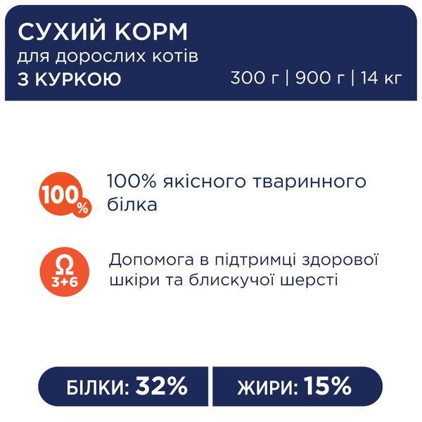 Сухий корм Клуб 4 лапи для котів з куркою  23500 фото
