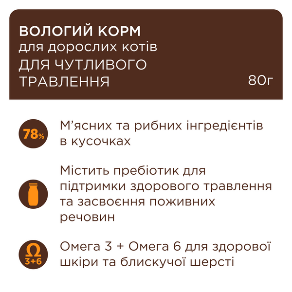Вологий корм Клуб 4 лапи для дорослих котів з чутлиим травленням pln21657 фото