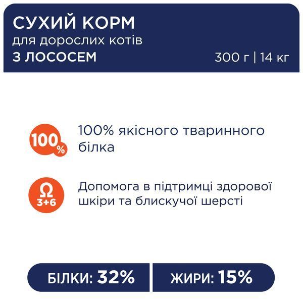 Сухий корм Клуб 4 лапи для котів лосось Pln18716 фото